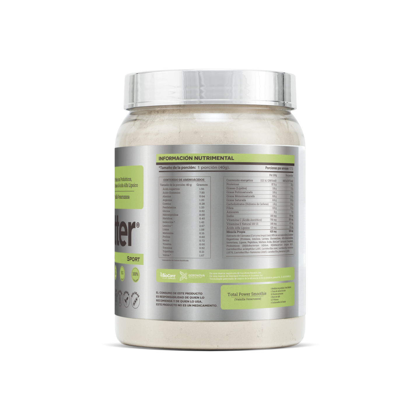 Total Sport | Proteína con Probióticos, Enzimas, Ácido R Lipoico y Sacha Inchi