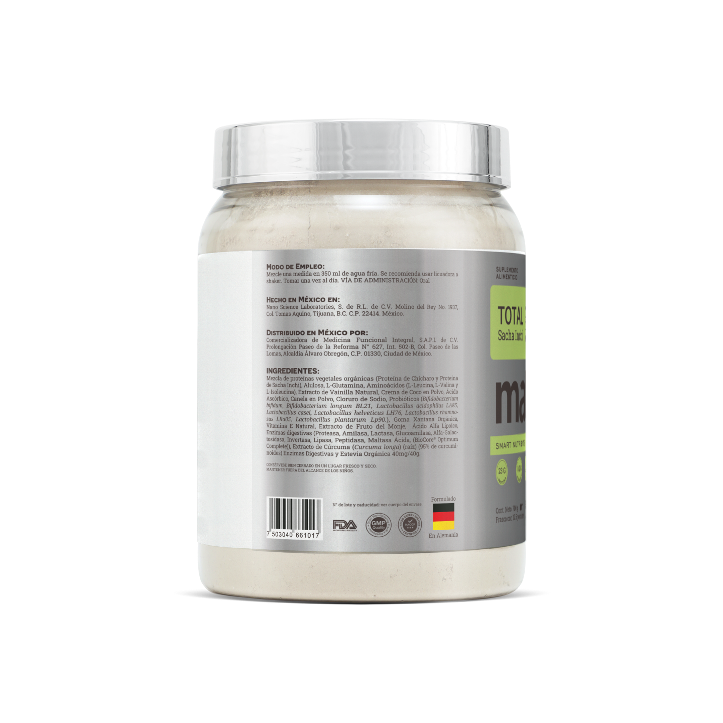 Total Sport | Proteína con Probióticos, Enzimas, Ácido R Lipoico y Sacha Inchi