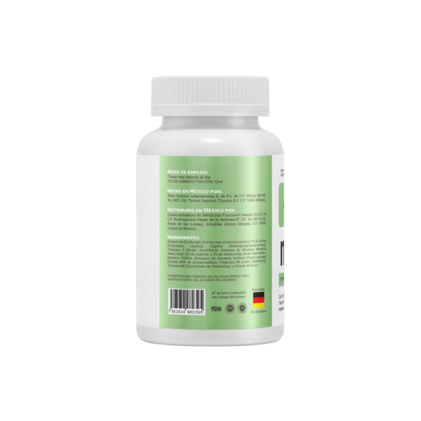 Up | Adaptógenos con Rhodiola, Cordyceps, Ginseng y PABA