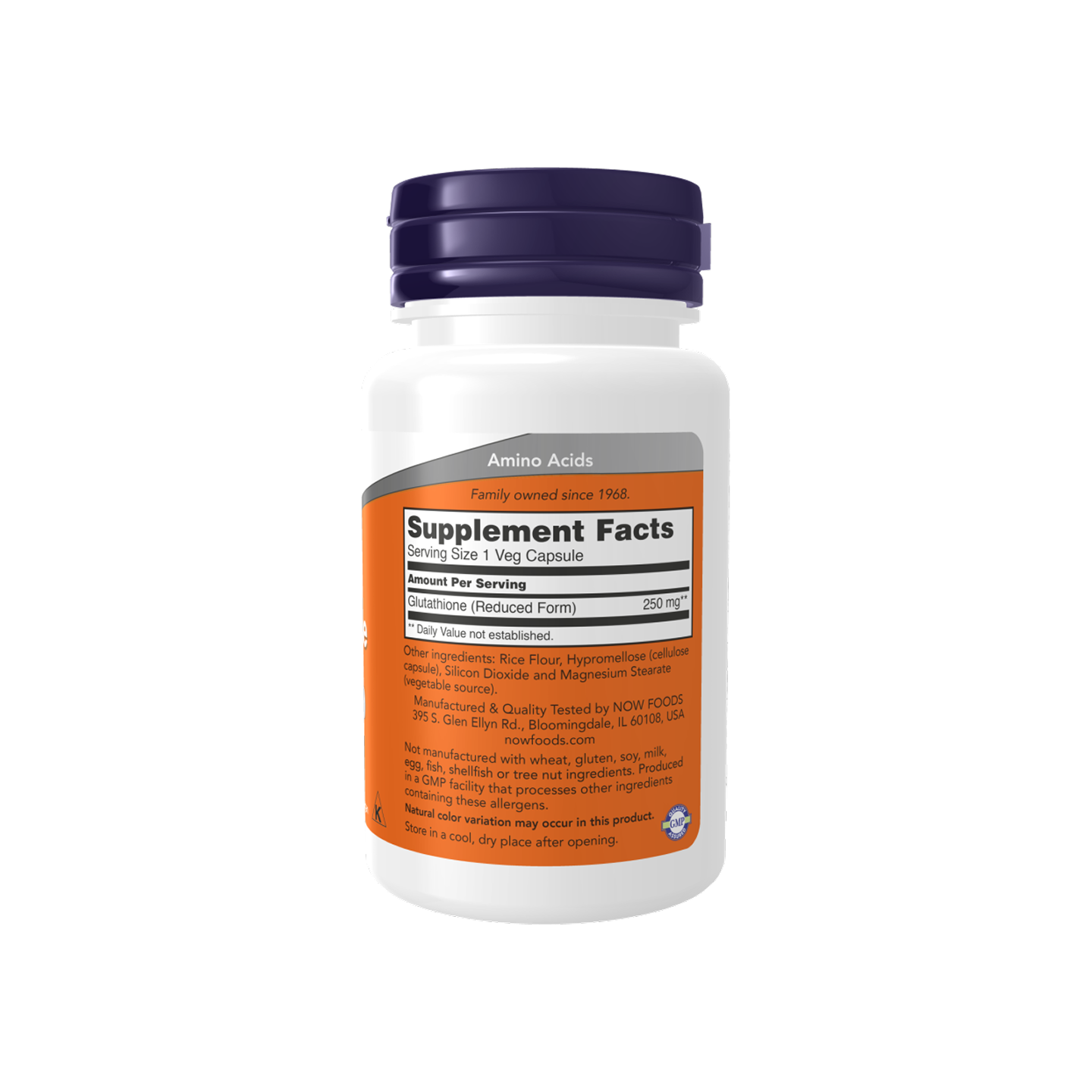NOW Glutathione 250 mg 60 Veg Capsules