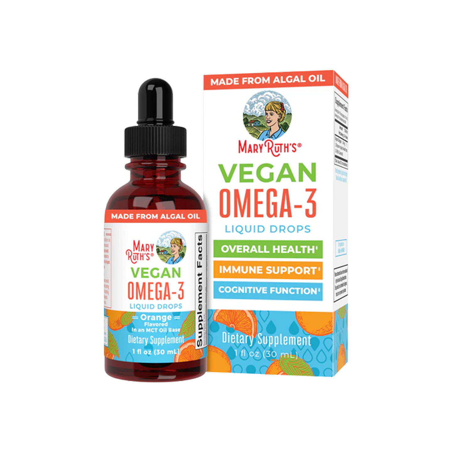 MaryRuth Organics Vegan Omega-3 Liquid Drops – 1 oz