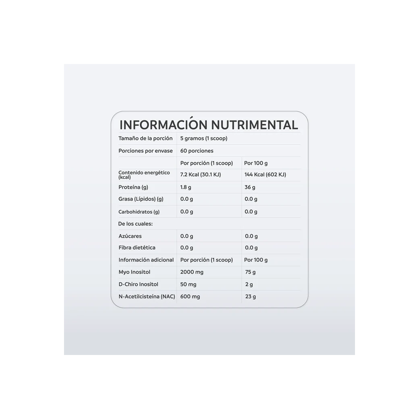 Inositol + NAC (40:1) NutriADN 300 g | Apoyo Hormonal y Metabólico