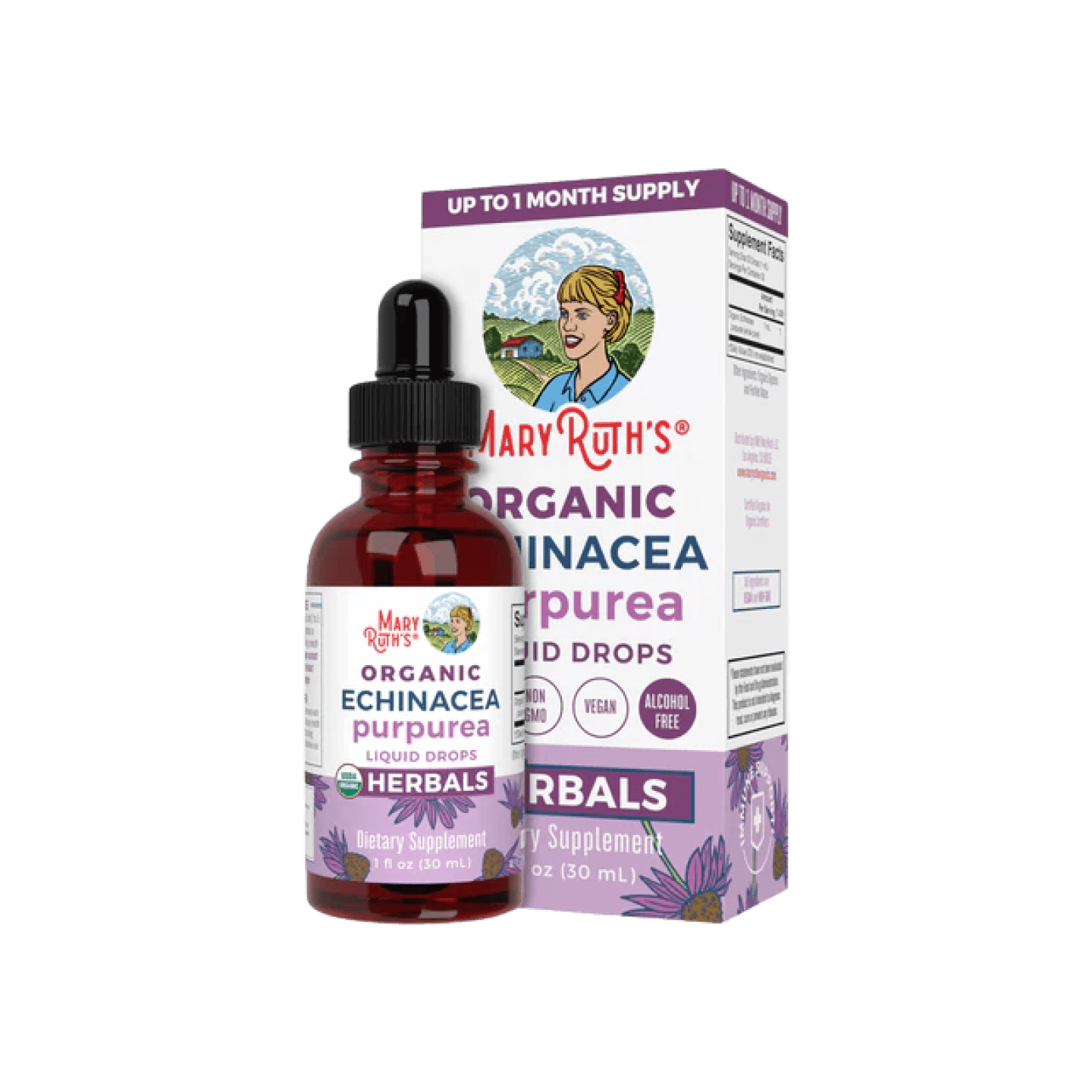 Gotas líquidas de hierbas orgánicas Echinacea Purpurea (30ml) Mary Ruth