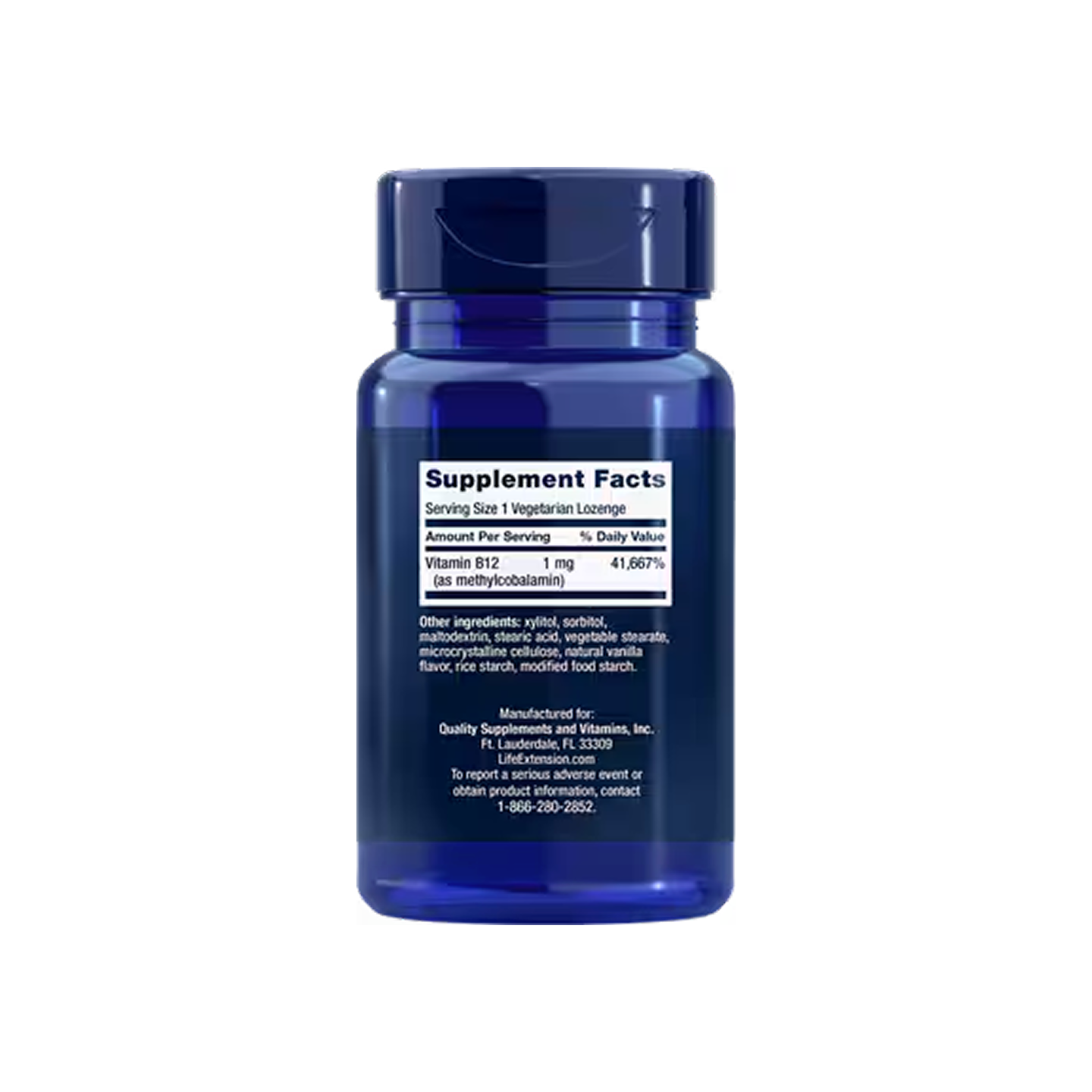 Life Extension Methylcobalamin 1 mg, 60 pastillas sublinguales