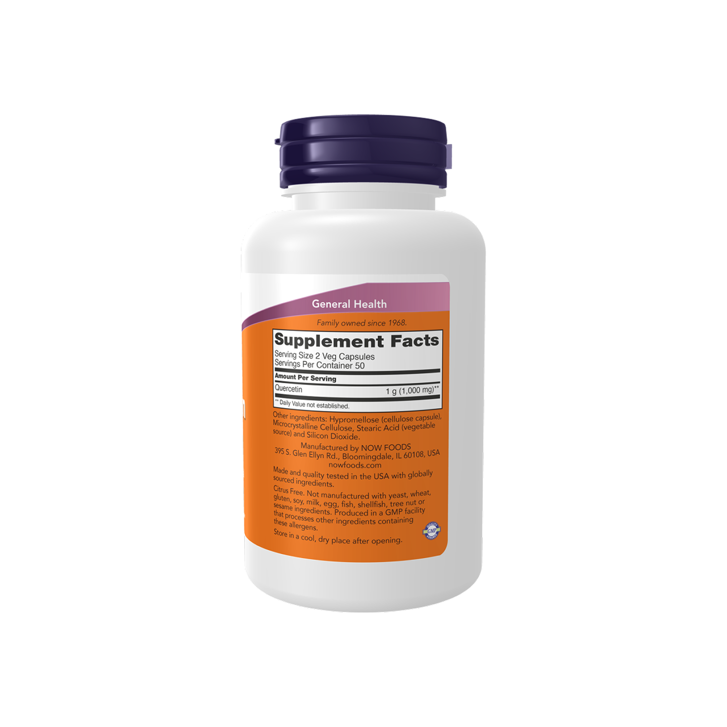 NOW Foods Quercetina 500 mg, 100 cápsulas vegetarianas