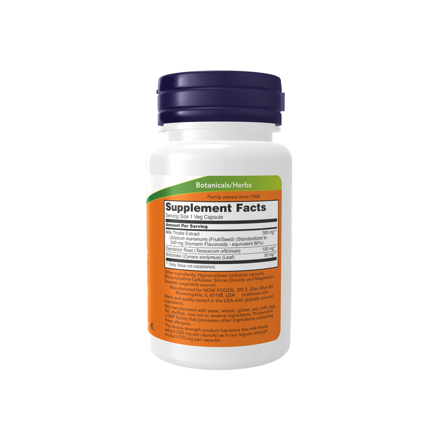 NOW Foods Cardo Mariano Extracto Doble Fuerza 300 mg Cápsulas Vegetales 50