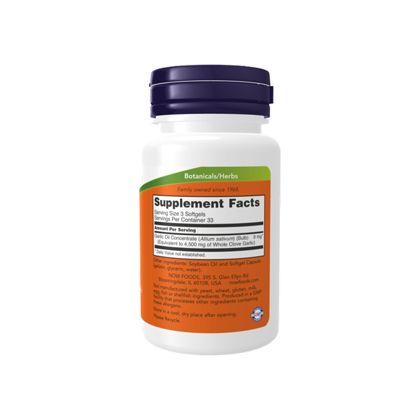 NOW Foods Garlic Oil 1500 mg 100 Softgels