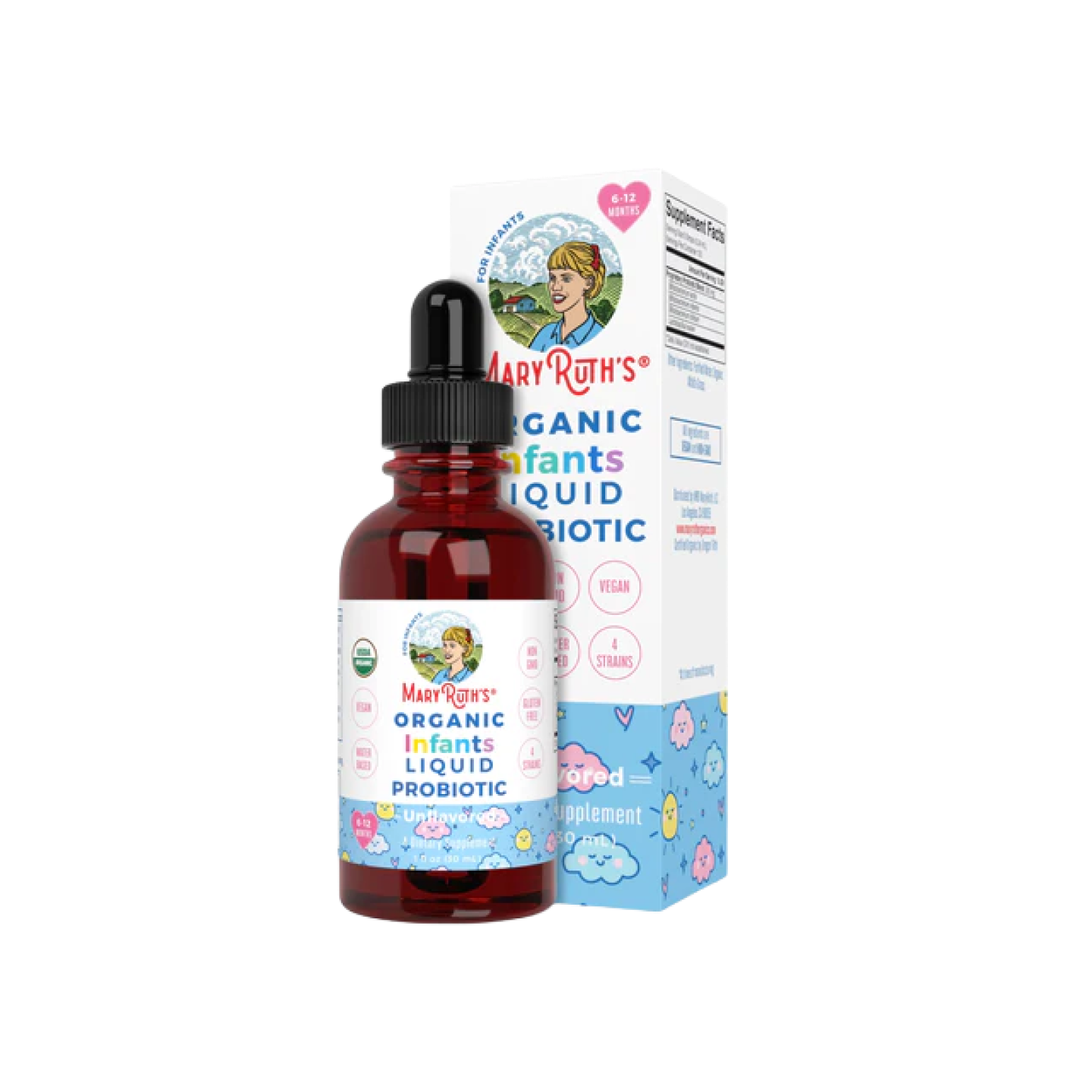 Probiótico Líquido para Bebés Orgánicos (30ml) / Infant Probiotic Drops, Unflavored, Org, 1 oz Mary Ruth