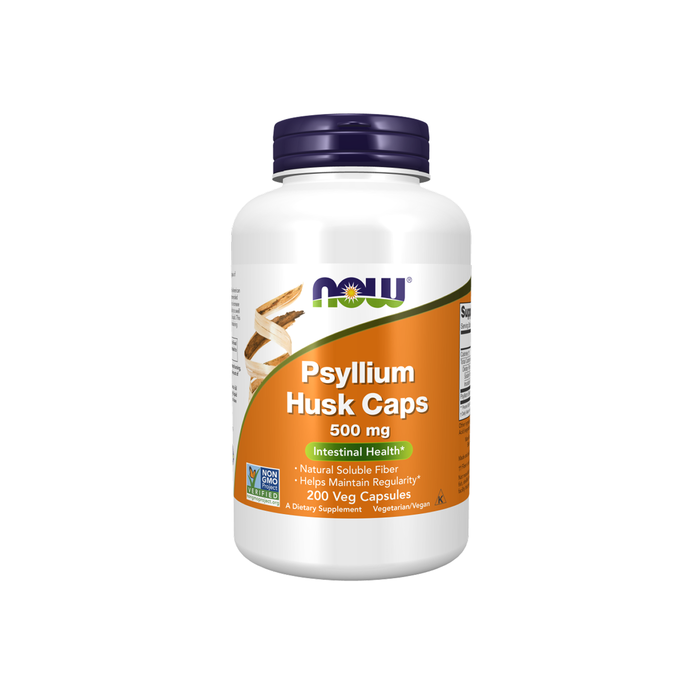 NOW Foods Psyllium Husk Caps 500 mg 200 cápsulas vegetales