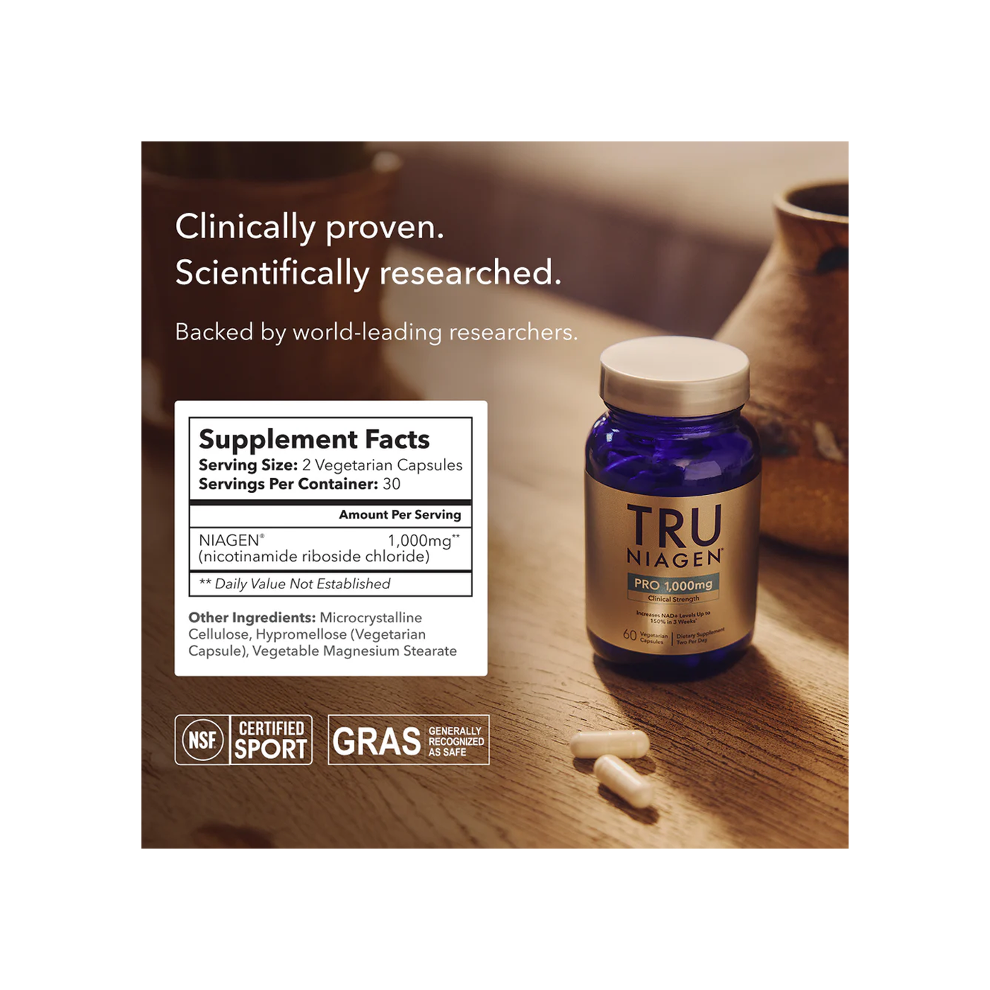 Tru Niagen 1000mg – Aumento de NAD+ para energía celular