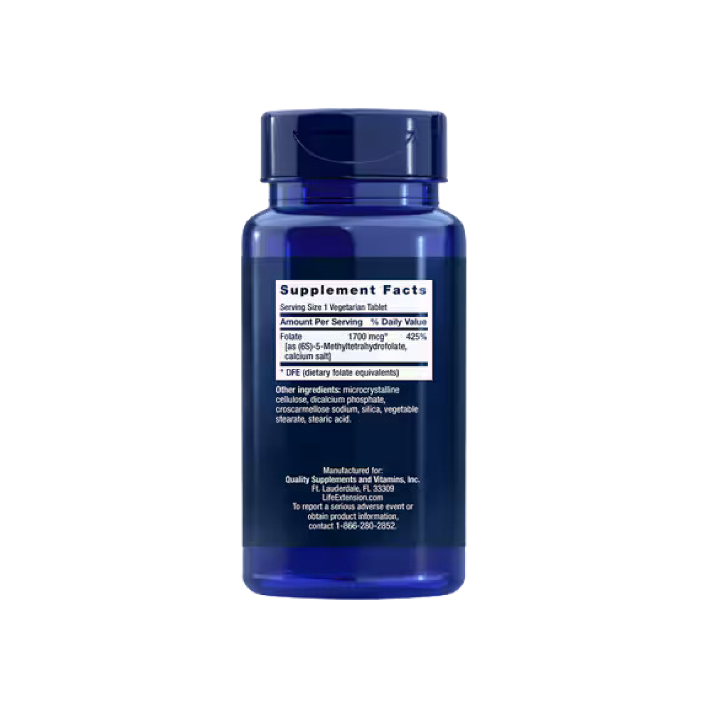 Life Extension Folato Optimizado 1700 mcg, 100 tabletas