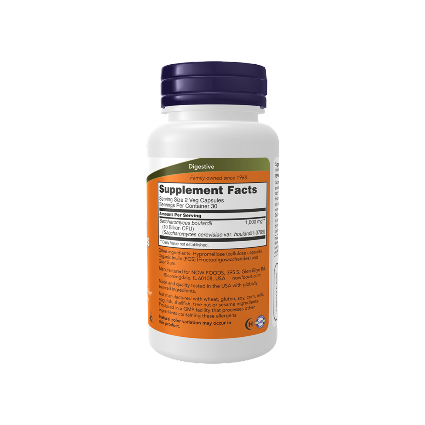 NOW Foods Saccharomyces Boulardii, 60 cápsulas vegetarianas