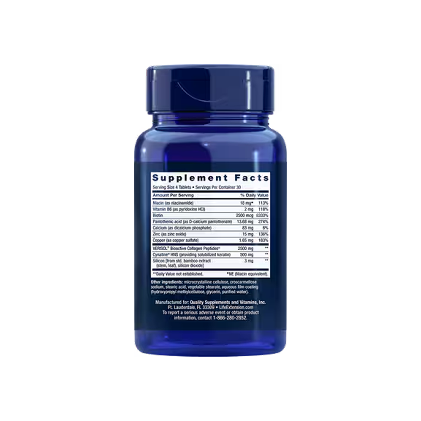 Life Extension Hair, Skin & Nails Collagen Plus Formula, 60 cápsulas
