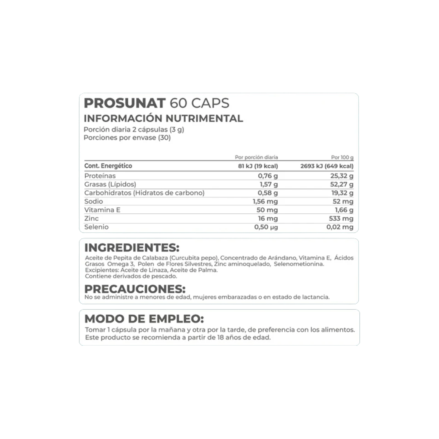 Prosunat 60 cápsulas - Pronat