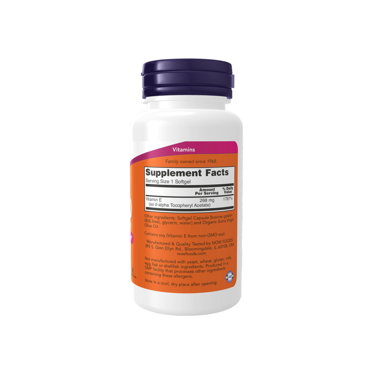 NOW Foods Vitamina E-400 D-Alpha Tocoferol, 100 cápsulas blandas