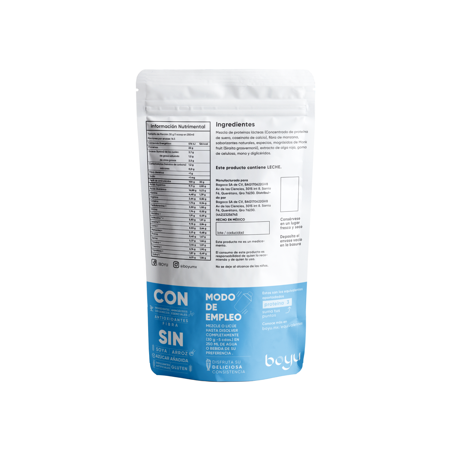 Proteína Vegana sabor Chai Boyú 500g -boyu.store-