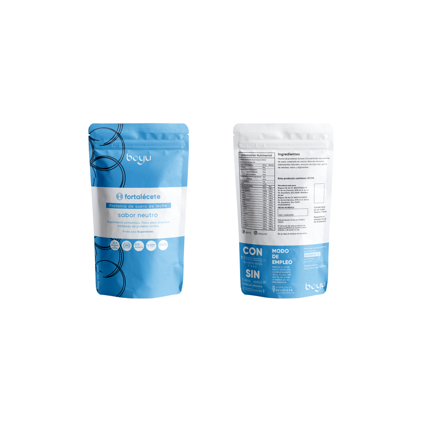 Proteína Láctea Neutra Boyú 500g -boyu.store-