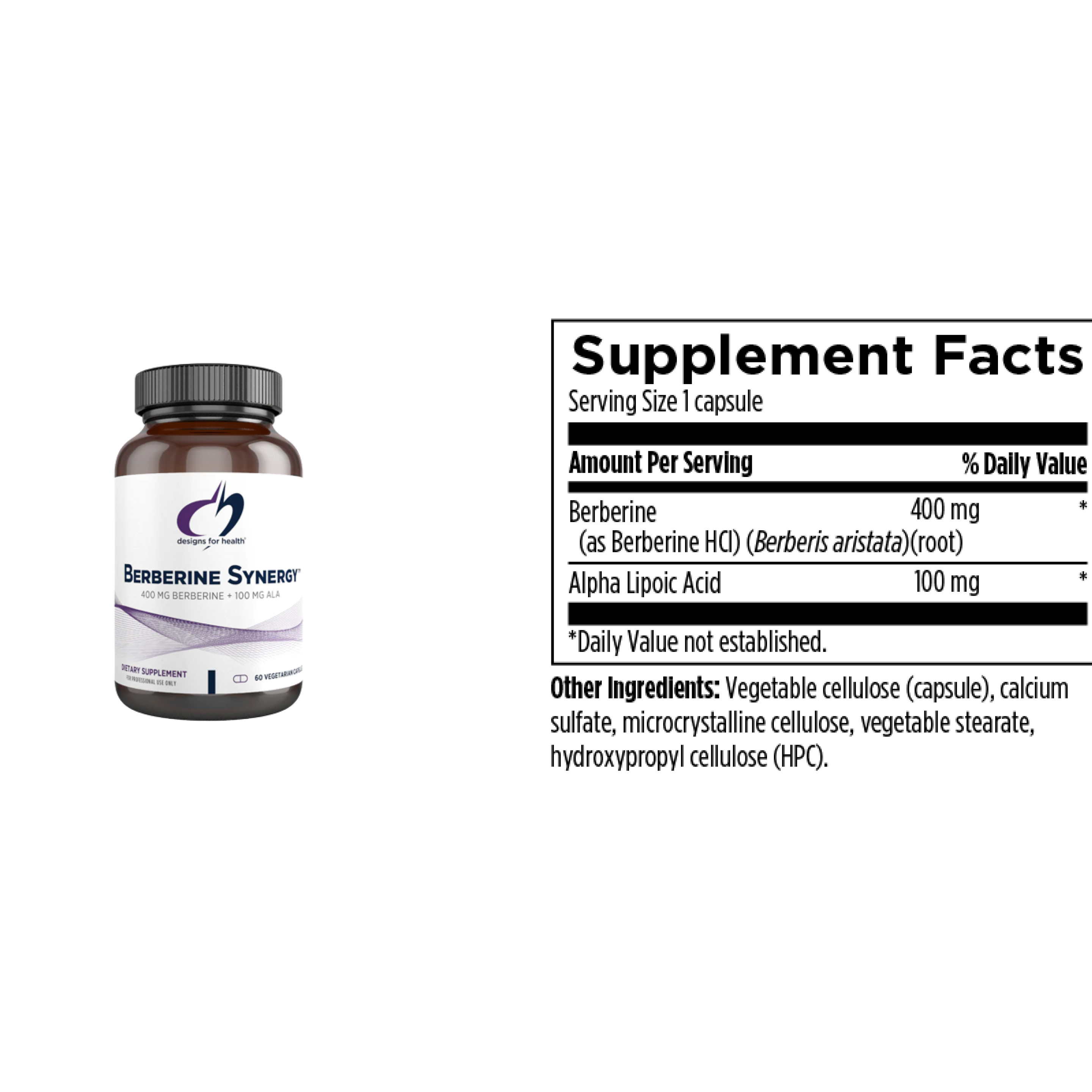 Berberine Synergy 400 mg + 100 mg ALA | 60 cápsulas | -GNAL-