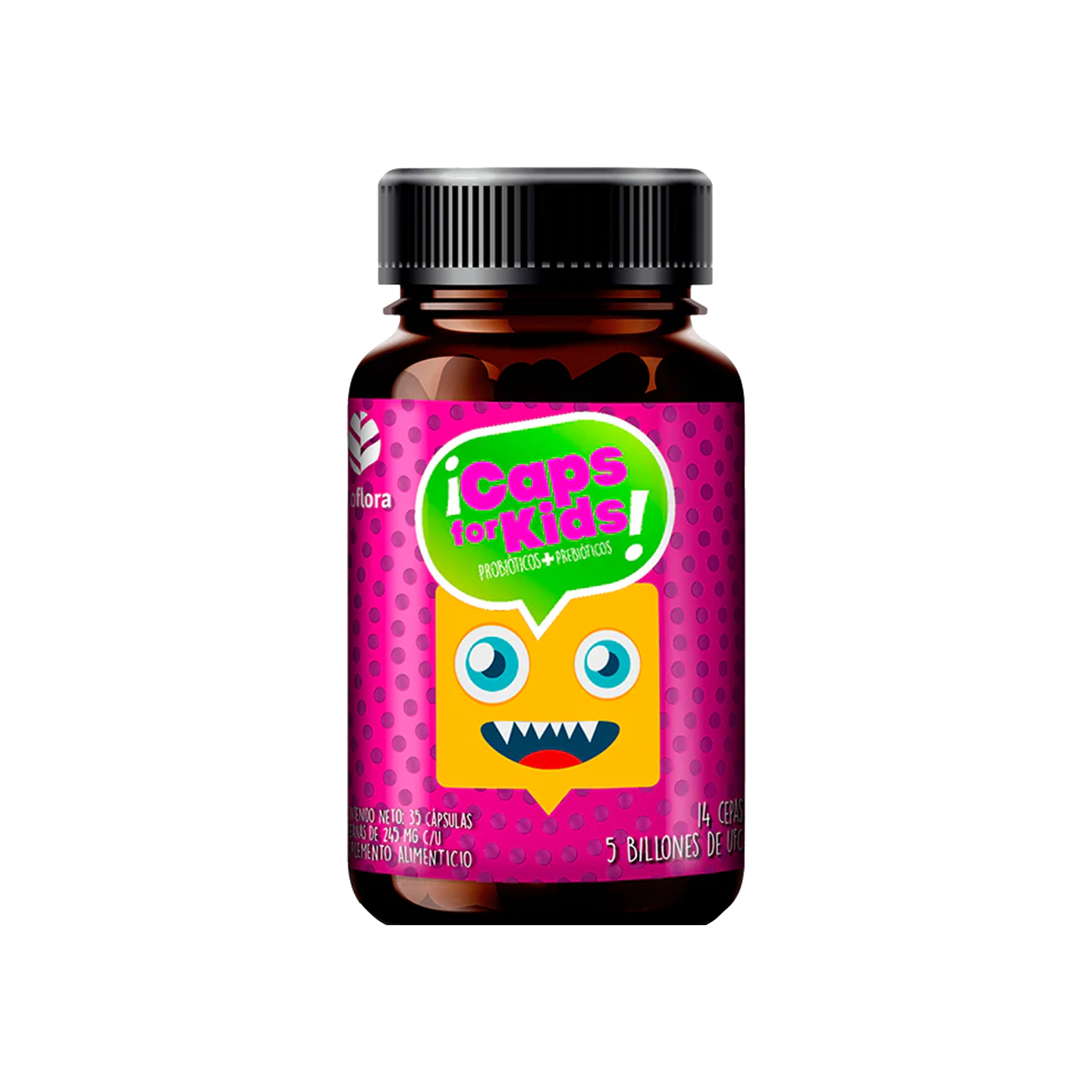 Bioflora Suplementos Caps for Kids-Probióticos + Prebióticos, 35 cápsulas